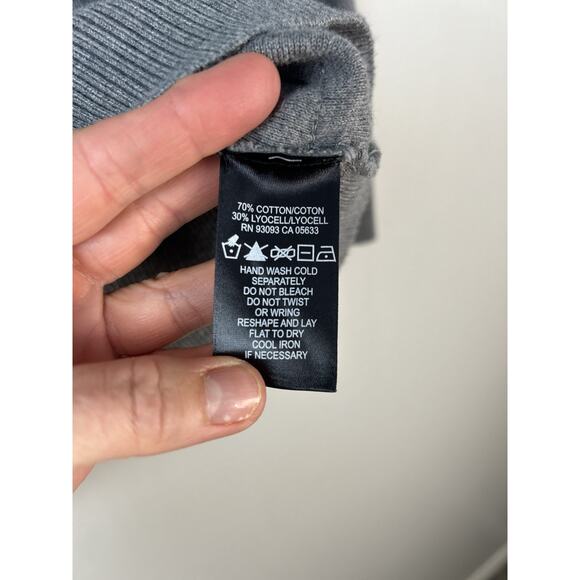 Nic + Zoe Women Grey Cardigan Button Detail Rossette Applique Office Siren Sz Lg - Picture 6 of 9